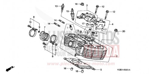 CYLINDER HEAD (REAR) VT125CY de 2000